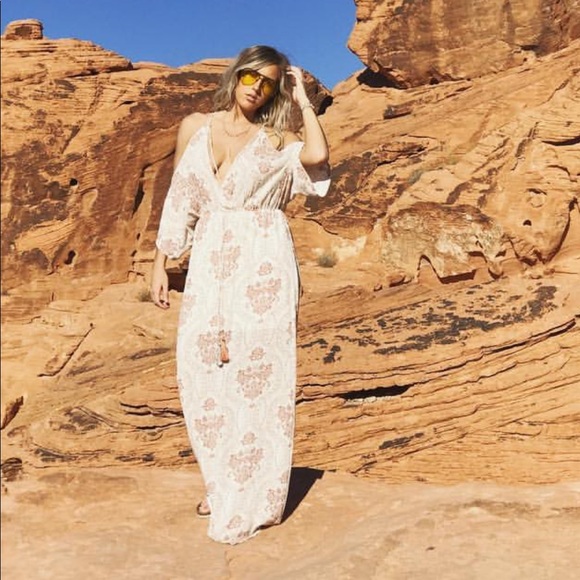 Lilyful White & Copper Boho Maxi - S - Picture 1 of 6